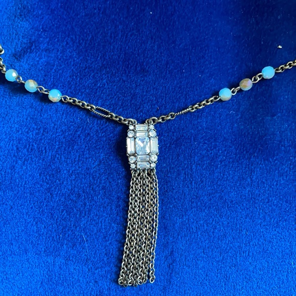 Vintage Jewelry - Vintage Art Deco Fringe Pendant Necklace